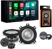 Load image into Gallery viewer, Alpine ILX-W770 7" Wireless Apple CarPlay Android Auto &amp; S2-S40C 4" Component Speakers, Mobile Holder, Tape