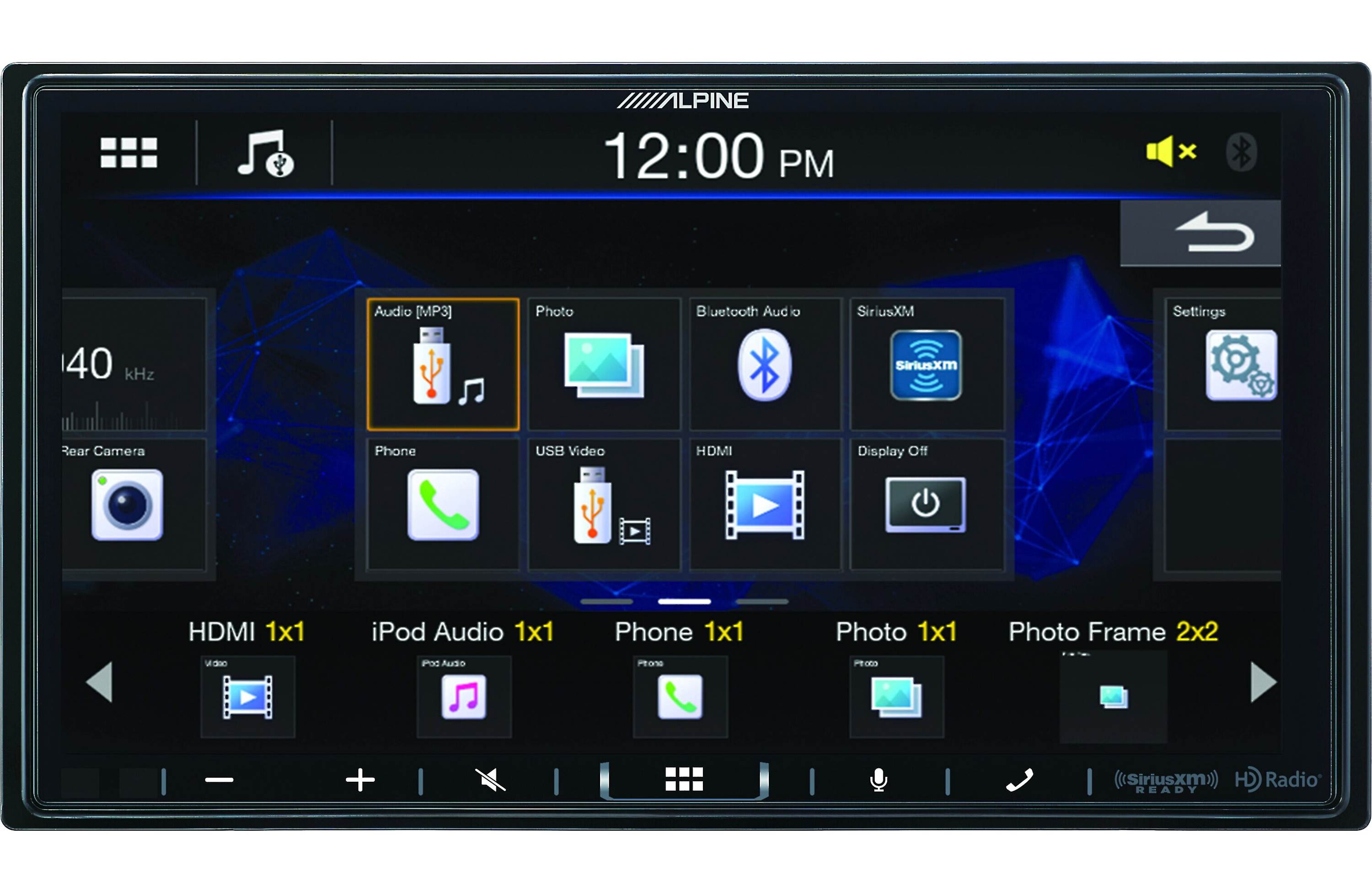 Alpine iLX-407 7" multimedia receiver + HCE-C1100 Backup camera surface-mount