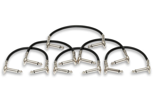 Hosa IRG-600.5 Low-profile Right Angle to Right Angle Guitar Patch Cable - 6 inch (6-pack)
