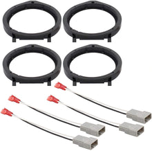 Load image into Gallery viewer, American Terminal Car Stereo Door Speaker Adapter Mounting Plates 6.5 Inch 6.75 Inch 165mm Stand Ring Kit with Wiring Harness Cable Set of 4 Fits 2006 2007 2008 2009 2010 2011 Honda Civic