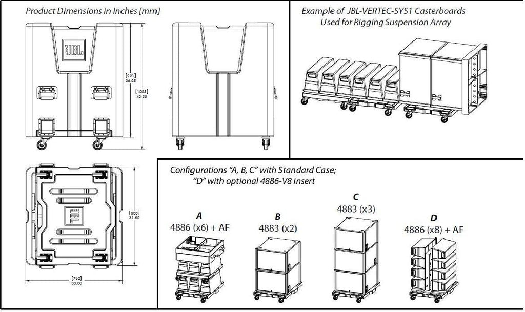 JBL Bags JBL-VERTEC-SYS1 Transport Case for Vertec Subcompact 4886/4883