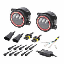 Load image into Gallery viewer, Jeep JP-702RGBFL 4" LED Fog Lights with RGB Halo - Fits Select Jeep® Wrangler 1997-UP* and Jeep® Gladiator 2020-UP* Models