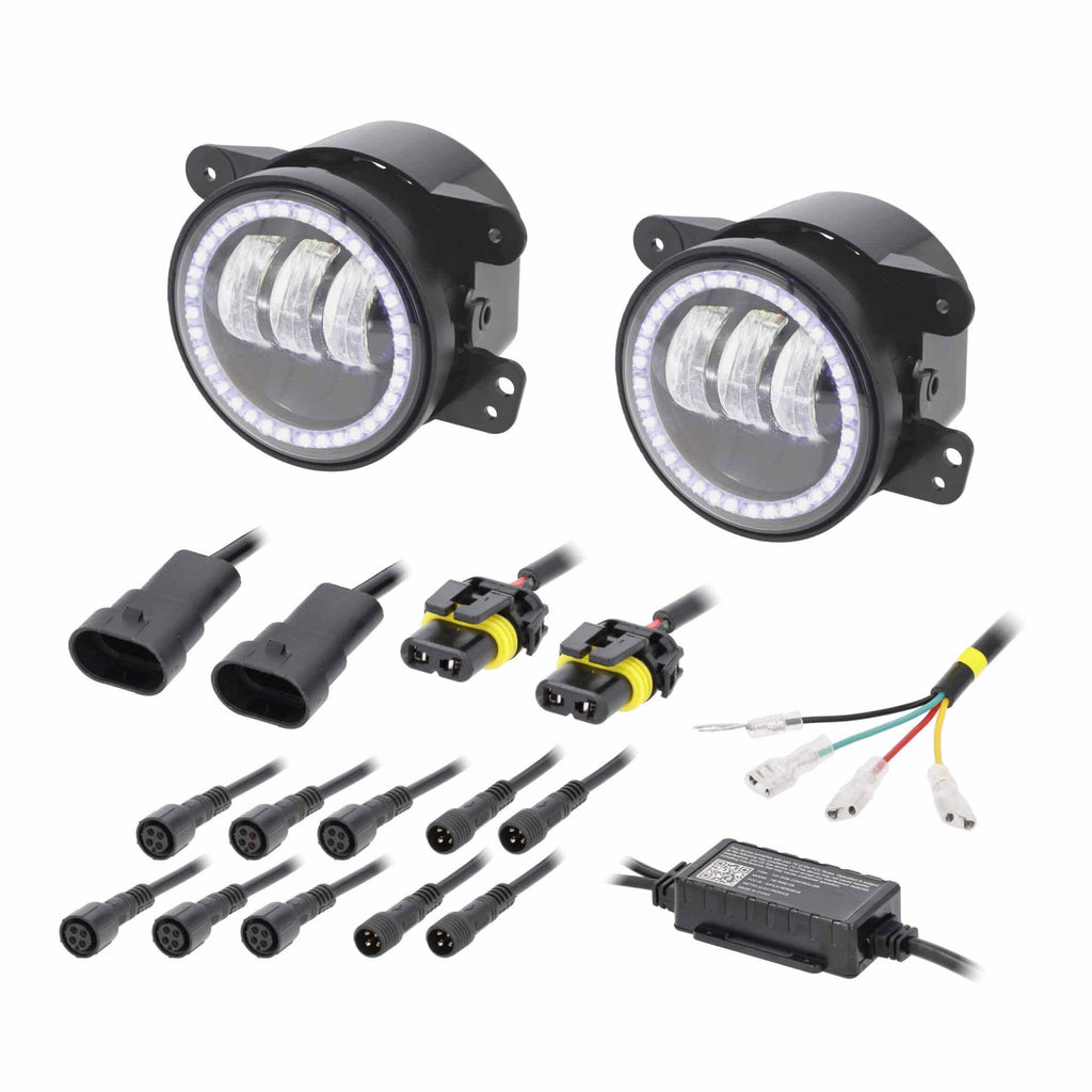 Jeep JP-702RGBFL 4" LED Fog Lights with RGB Halo - Fits Select Jeep® Wrangler 1997-UP* and Jeep® Gladiator 2020-UP* Models
