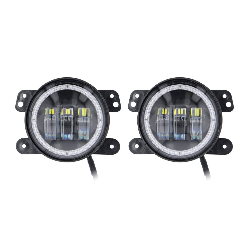 Jeep JP-702RGBFL 4" LED Fog Lights with RGB Halo - Fits Select Jeep® Wrangler 1997-UP* and Jeep® Gladiator 2020-UP* Models