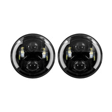 Load image into Gallery viewer, Jeep JP-703B 7" LED Light with Black Face and Partial Halo, 7 Inch, 6 LED