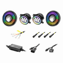 Load image into Gallery viewer, Jeep JP-708RGBKT Chasing RGB 7" Projector lights &amp; 4" Fog Lights w/Controller