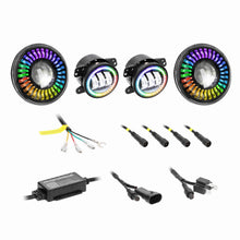 Load image into Gallery viewer, Jeep JP-708RGBKT Chasing RGB 7" Projector lights &amp; 4" Fog Lights w/Controller