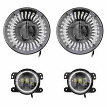 Load image into Gallery viewer, Jeep JP-708RGBKT Chasing RGB 7" Projector lights &amp; 4" Fog Lights w/Controller