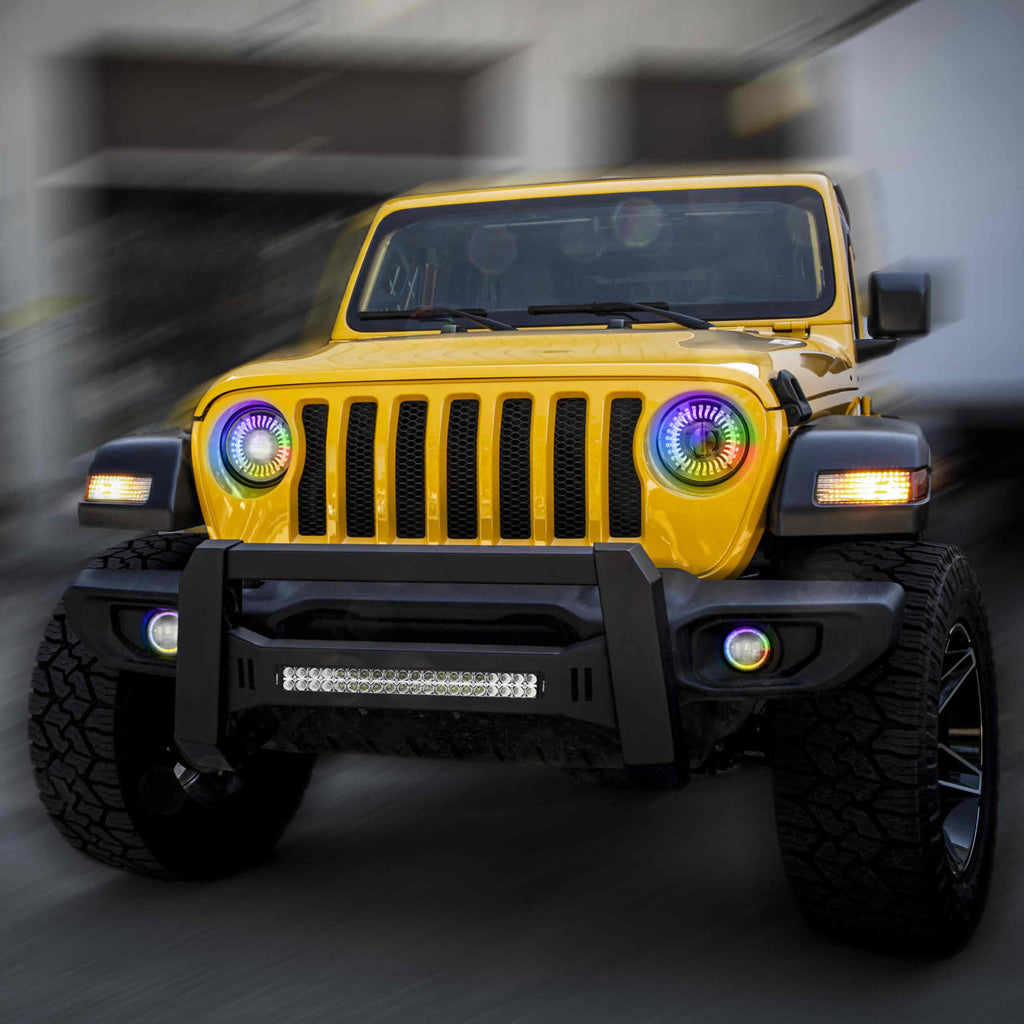 Jeep JP-708RGBKT Chasing RGB 7" Projector lights & 4" Fog Lights w/Controller