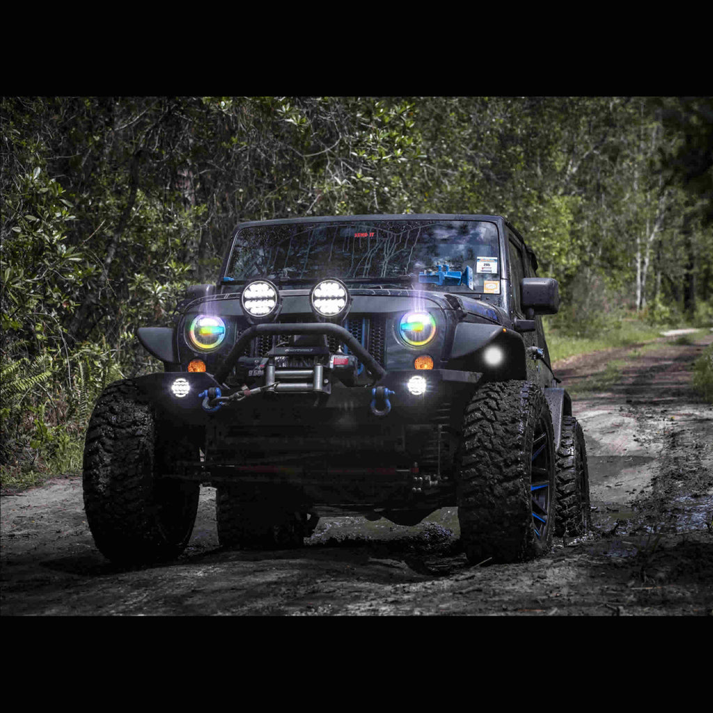 Jeep JP-709RGBKT 7" Premium Chasing LED Headlights - Fits select Jeeps®