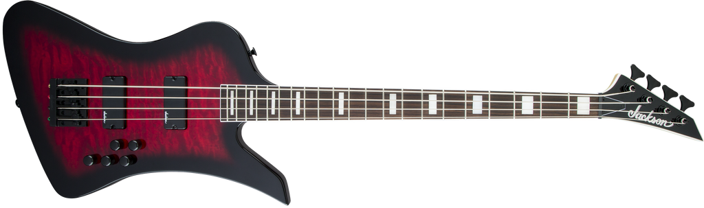 Jackson JS Series Kelly™ Bird JS3Q, Amaranth Fingerboard, Transparent Red Burst
