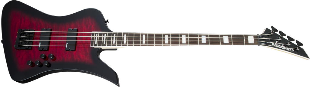 Jackson JS Series Kelly™ Bird JS3Q, Amaranth Fingerboard, Transparent Red Burst