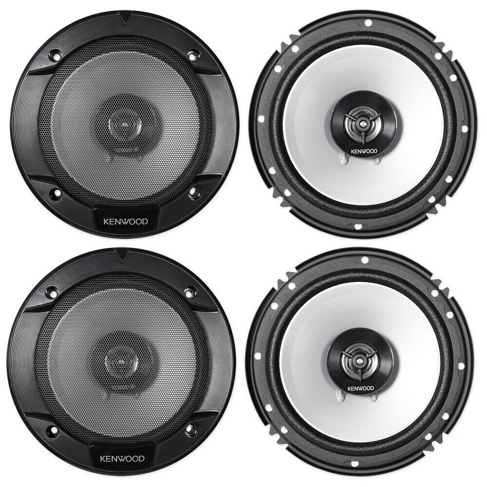 2 Pair Kenwood KFC-1665S 300W 6.5" 2-Way Sport Series Flush Mount Coaxial Speakers w/ Paper Tweeters
