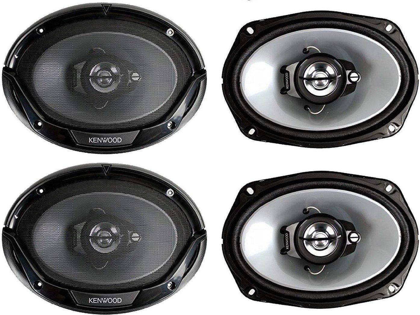 2 Pair Kenwood KFC-6966S 6x9" 400W 4Ohm Sport Series 3-Way Car Stereo Speakers