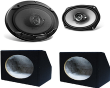Load image into Gallery viewer, Kenwood KFC-6966S 6x9" 400-Watt 4-ohm Sport Series 3-Way Speakers + 6x9" Angle MDF Box