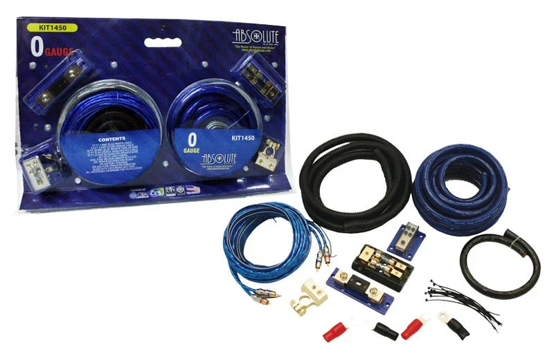 Absolute KIT-1450 Amplifier Kit 0 Gauge Complete Amplifier Installation AMP Kit