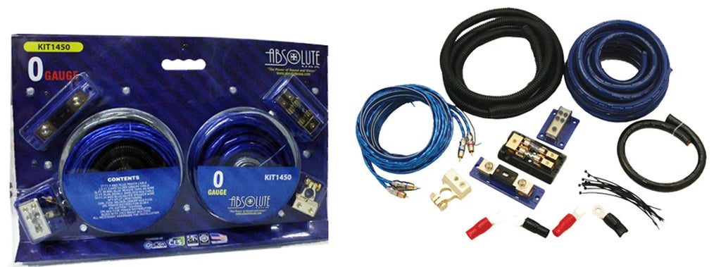 Absolute KIT-1450 Amplifier Kit 0 Gauge Complete Amplifier Installation AMP Kit