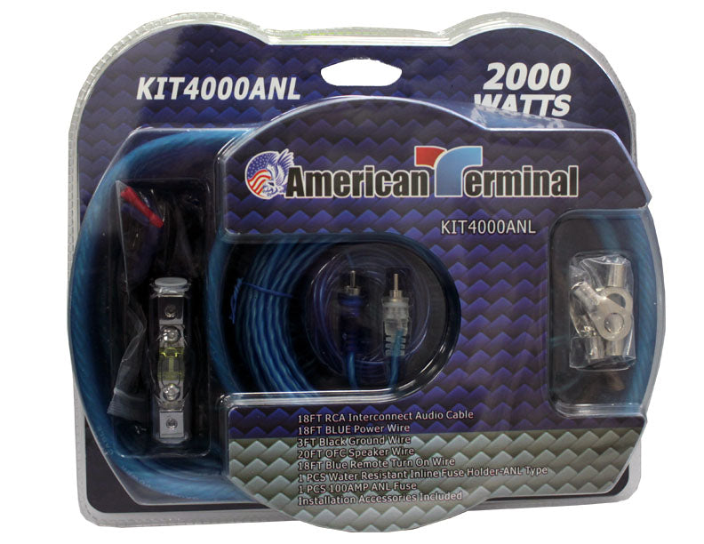 American Terminal KIT4000ANL Complete 4 Gauge ANL PRO Marine Car RV Amplifier Amp Kit
