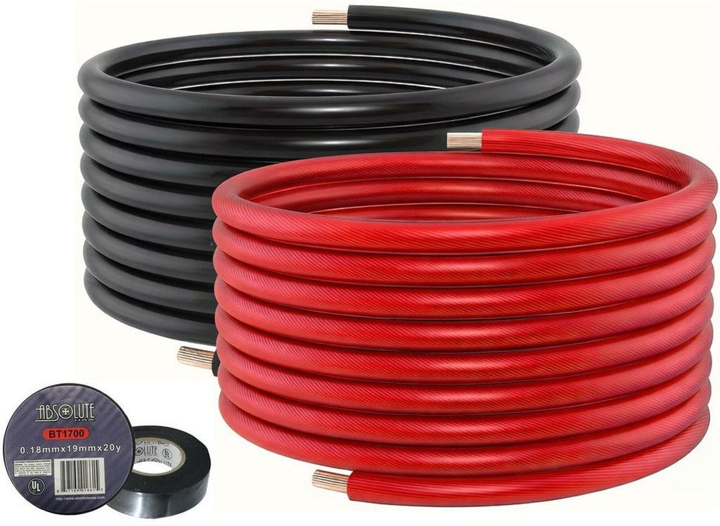 Absolute KIT4-50RBT-ANL 100 Feet 50' Red 50' Black 4 Gauge Power Wire ANL Tape