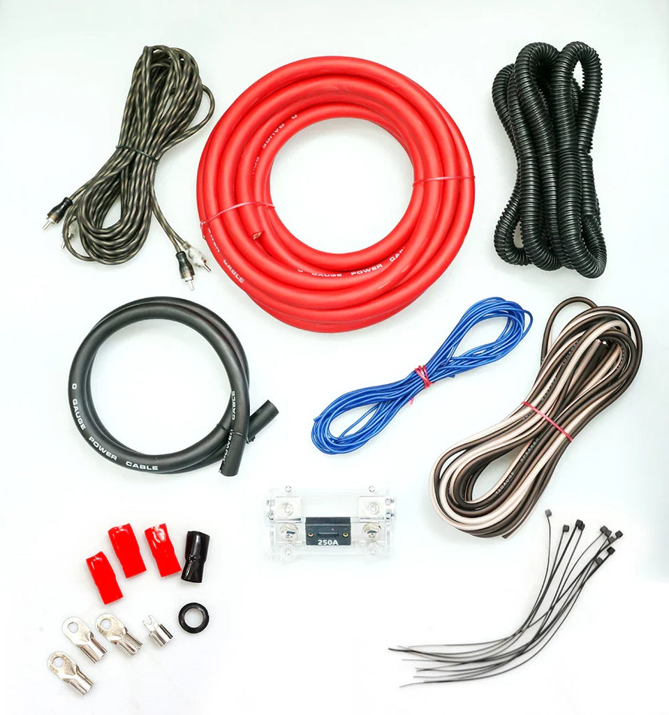 Complete 4000W 0 Gauge Blue Car Amplifier Installation Wiring Kit Amp