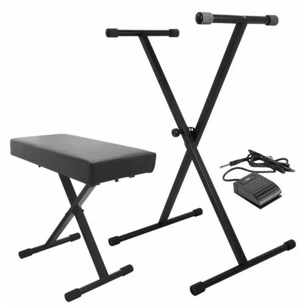 On-Stage KPK6520-CB Keyboard Stand and Bench Pack with Keyboard Sustain Pedal