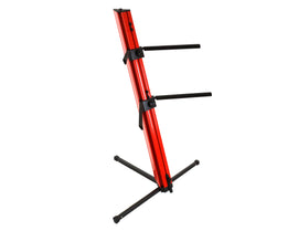 MR DJ KS1000R PRO Red 2-Tier Red Column Keyboard Stand W 5/8