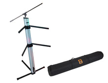 Load image into Gallery viewer, MR DJ KSPRO1500S PRO 2-Tier Silver Column Keyboard Stand W Mic Boom Arm + Case