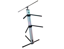 MR DJ KSPRO1500S PRO 2-Tier Silver Column Keyboard Stand W Mic Boom Arm + Case