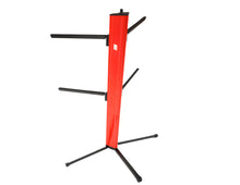 Load image into Gallery viewer, MR DJ KSPRO1500R PRO 2-Tier Red Column Keyboard Stand W Mic Boom Arm + Case