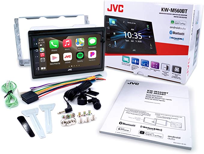 Jvc KW-M560BT 6.8" Double-DIN Touchscreen Digital Multimedia Receiver with Bluetooth, Apple CarPlay, Android Auto (Sirius XM Ready)