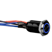 Load image into Gallery viewer, Install Bay LB12B-2 Black 12MM Round Illuminated Latching Switch Blue Qty 2