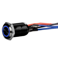 Load image into Gallery viewer, Install Bay LB12B-2 Black 12MM Round Illuminated Latching Switch Blue Qty 2