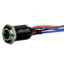 Load image into Gallery viewer, Install Bay LB12G-2 Black 12MM Round Illuminated Latching Switch Green Qty 2