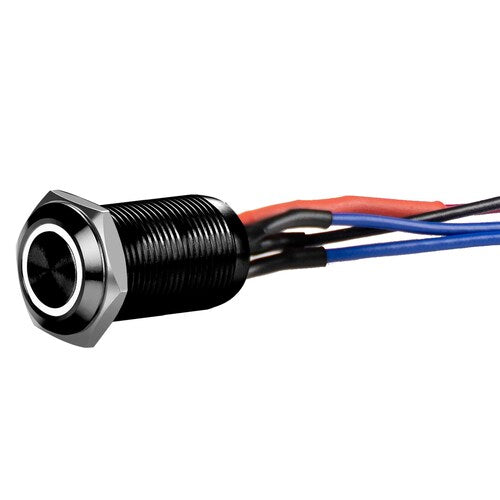 Install Bay LB12W-2 Black 12MM Round Illuminated Latching Switch White Qty 2
