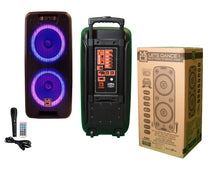 Load image into Gallery viewer, MR DJ LETS DANCE+ Dual 10" 3500W Battery Powered Bluetooth Speaker Microphone Party Speaker