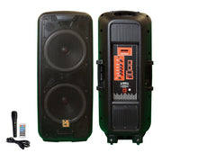 Load image into Gallery viewer, MR DJ LETS PARTY+ Dual 12" 4000W Battery Powered Bluetooth Speaker Microphone Party Speaker