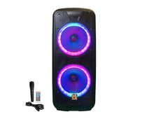 Load image into Gallery viewer, MR DJ LETS PARTY+ Dual 12" 4000W Battery Powered Bluetooth Speaker Microphone Party Speaker