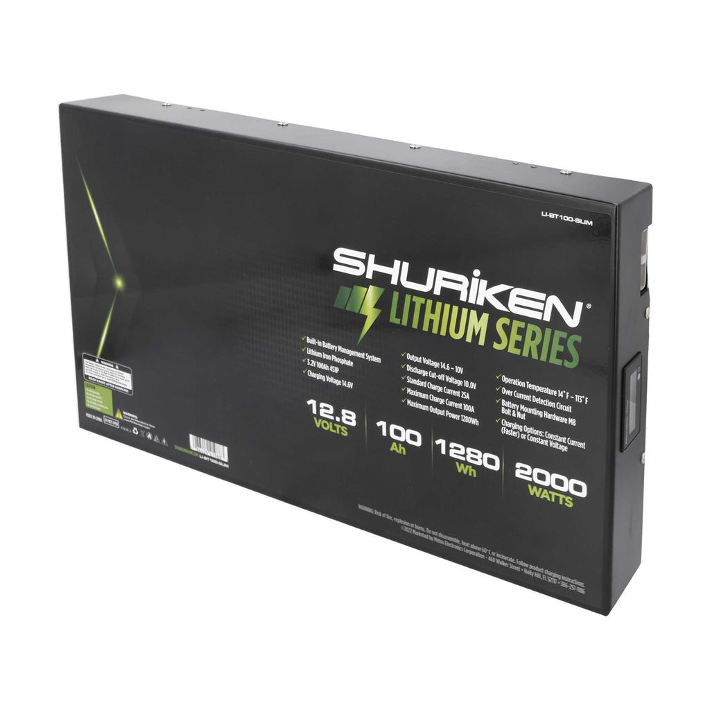Shuriken LI-BT100-SLIM 2000W / 100 Amp Hours Lithium Iron Slim Battery