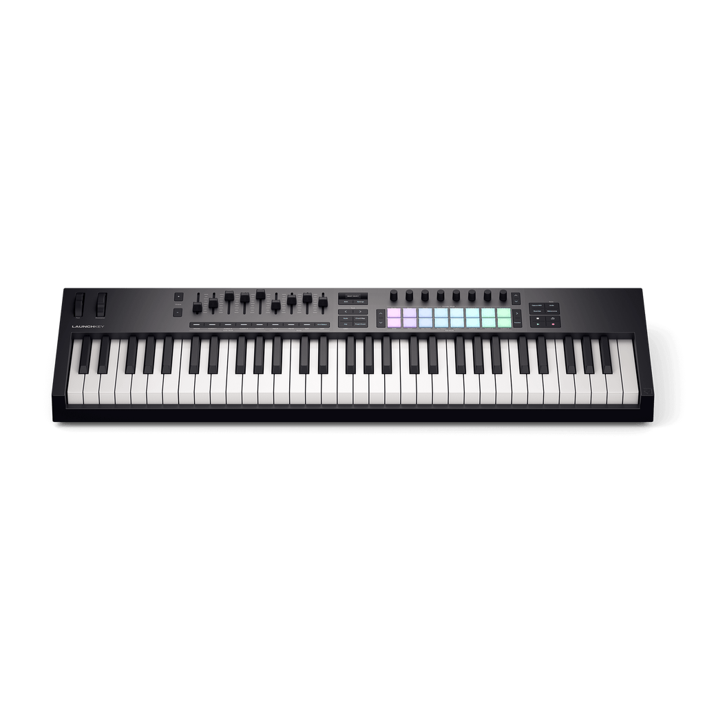 Novation LAUNCHKEY-61-MK4 Keyboard Controller With Focusrite 2i2 USB Audio Interface