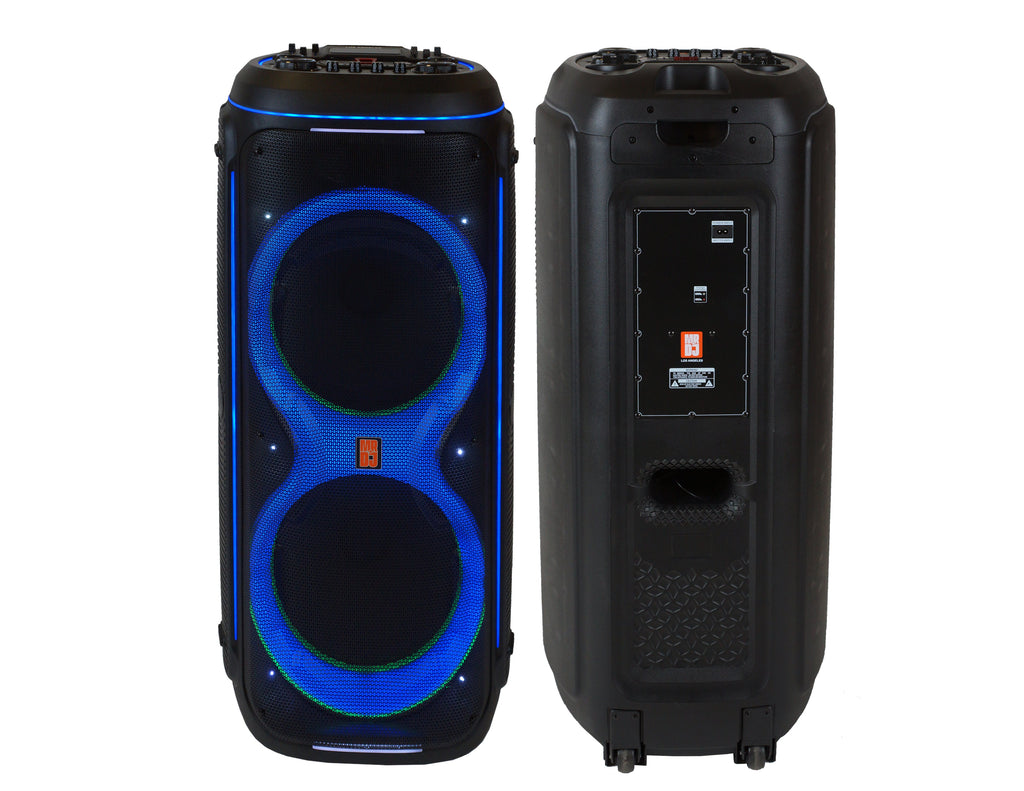 MR DJ LOS ANGELES Dual 15” Powered Bluetooth Rechargeable DJ PA Speaker Speaker 6000W Active PA System