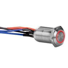 Load image into Gallery viewer, Install Bay LS12R-2 Silver 12MM Round Illuminated Latching Switch Red Qty 2