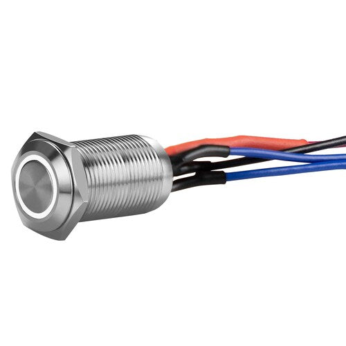 Install Bay LS12W-2 Silver 12MM Round Illuminated Latching Switch White Qty 2