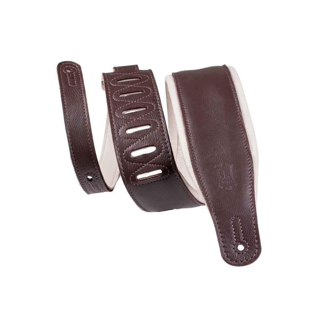 Levy's Leathers M26GP-DBR-CRM Garment Leather Guitar Strap - Dark Brown