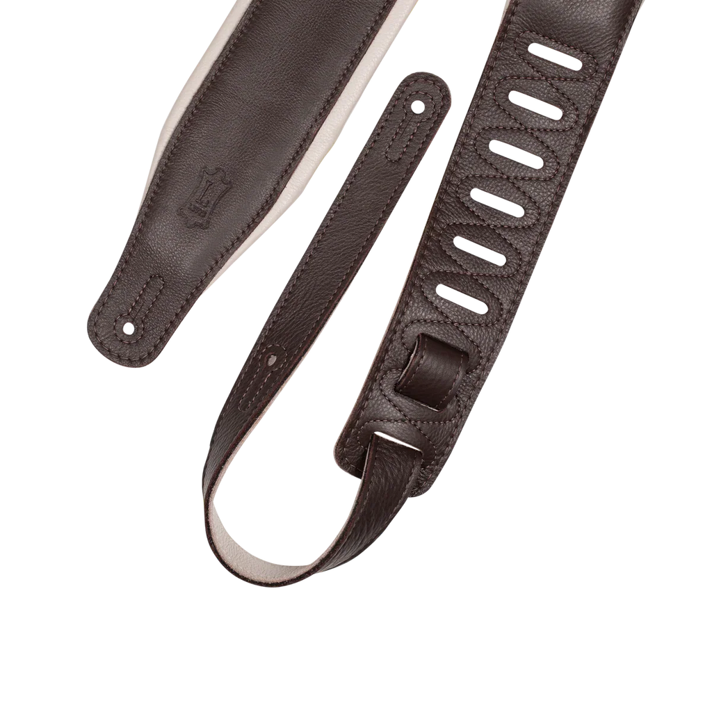 Levy's Leathers M26GP-DBR-CRM Garment Leather Guitar Strap - Dark Brown