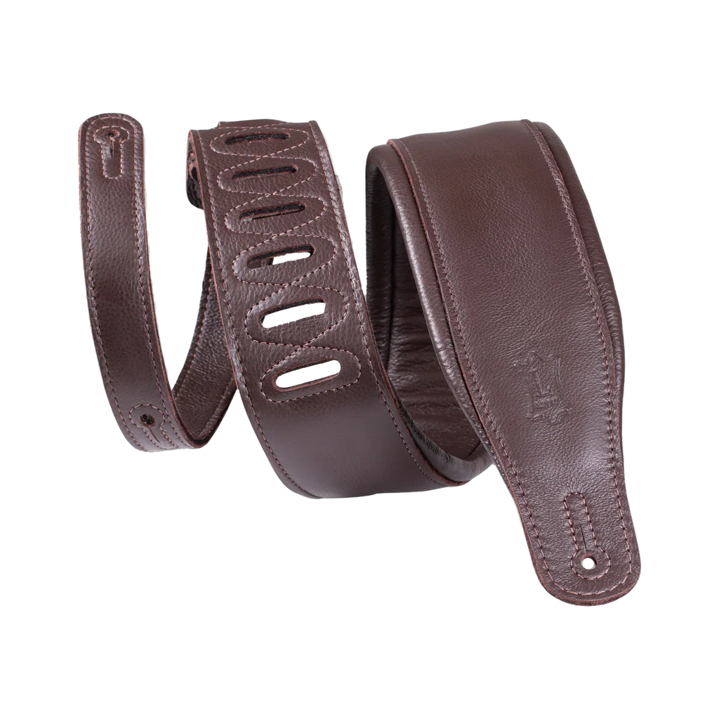 Levy's Leathers M26GP-DBR-DBR Garment Leather Guitar Strap - Dark Brown