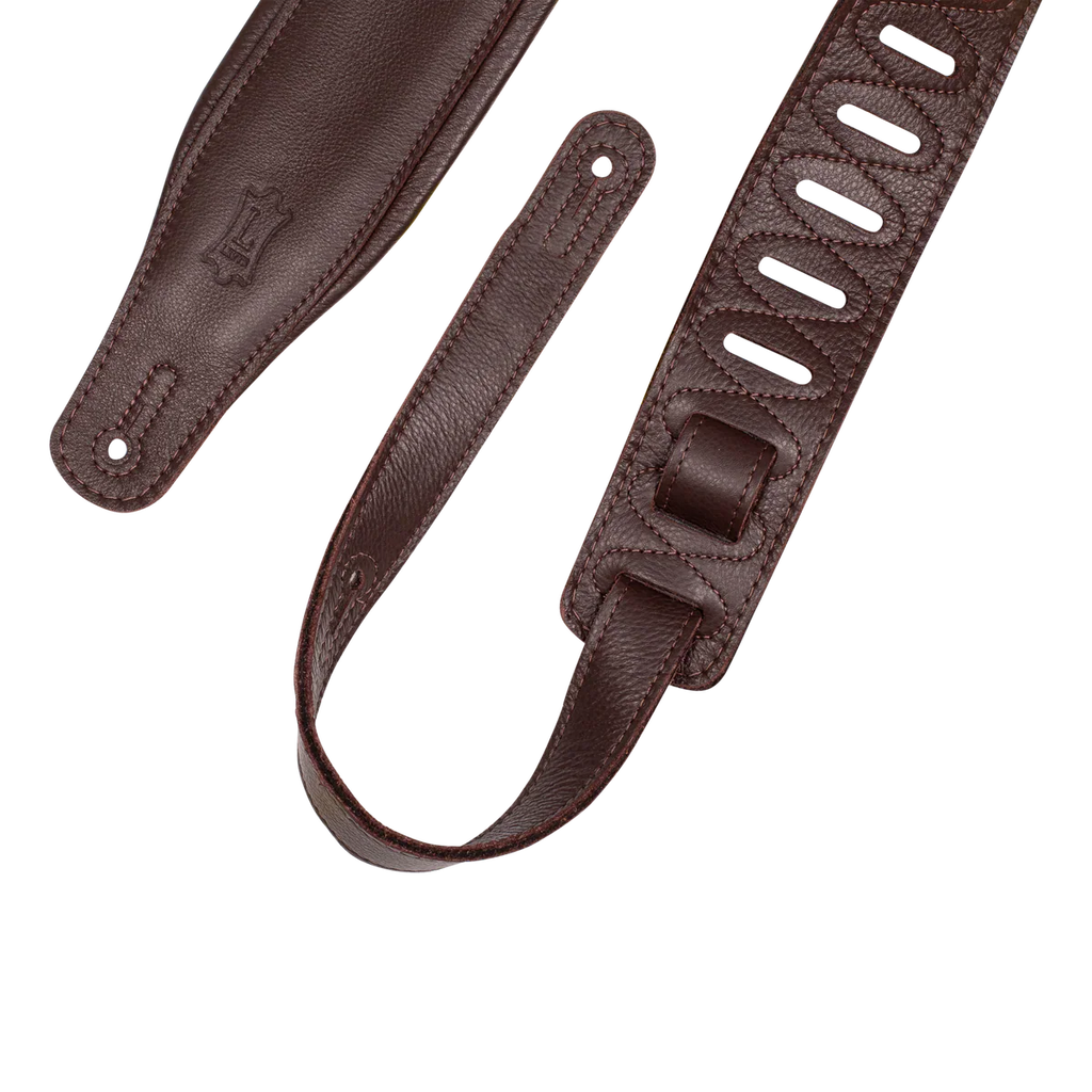 Levy's Leathers M26GP-DBR-DBR Garment Leather Guitar Strap - Dark Brown