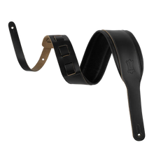 Load image into Gallery viewer, Levy's Leathers M26PD-BLK-ACO 3" Wide Amped Leather Series Guitar Strap - Black