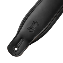 Load image into Gallery viewer, Levy's Leathers M26PD-BLK-XL 3" Wide Amped Leather Series Guitar Strap - Black