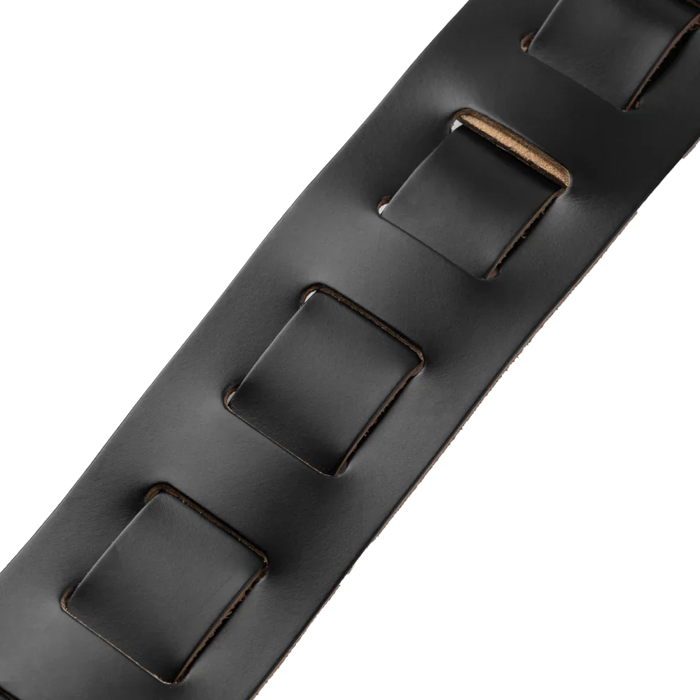 Levy's Leathers M26PD-BLK-ACO 3" Wide Amped Leather Series Guitar Strap - Black