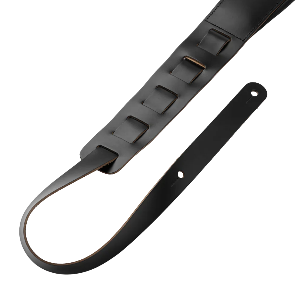 Levy's Leathers M26PD-BLK-XL 3" Wide Amped Leather Series Guitar Strap - Black